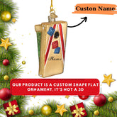 Riveprints Personalized Cornhole Acrylic 2D Shape Flat Ornament Christmas 2023, American Flag Corn Hole Board, Cornhole Game Board Ornament, Christmas 2023 Gift for Corn Hole Player Team (CH 4)